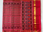 Handwoven Patola Silk Saree Button Ful Red