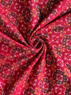 Handwoven Patola Silk Saree Button Ful Red