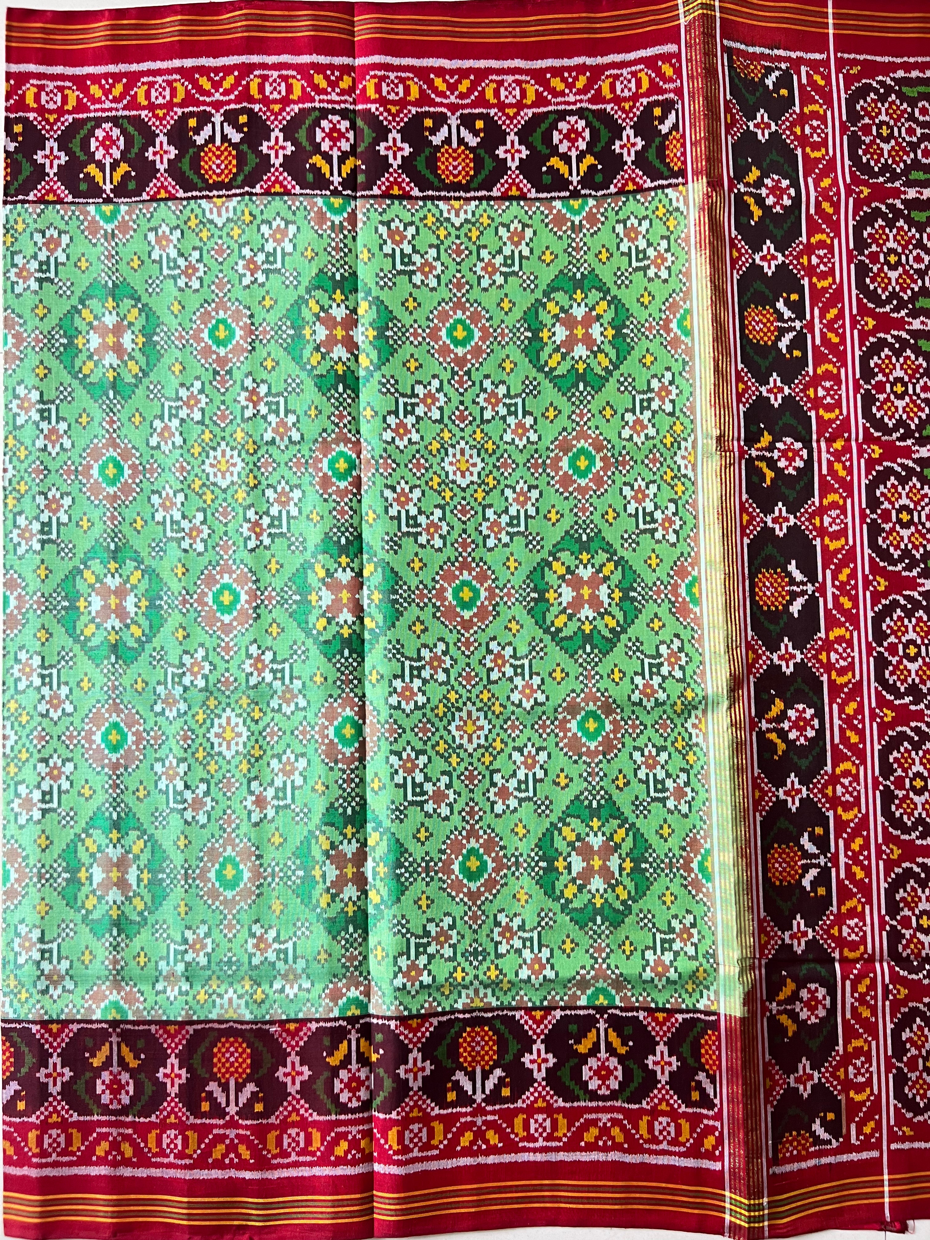 Handwoven Patola Silk Saree Navratna