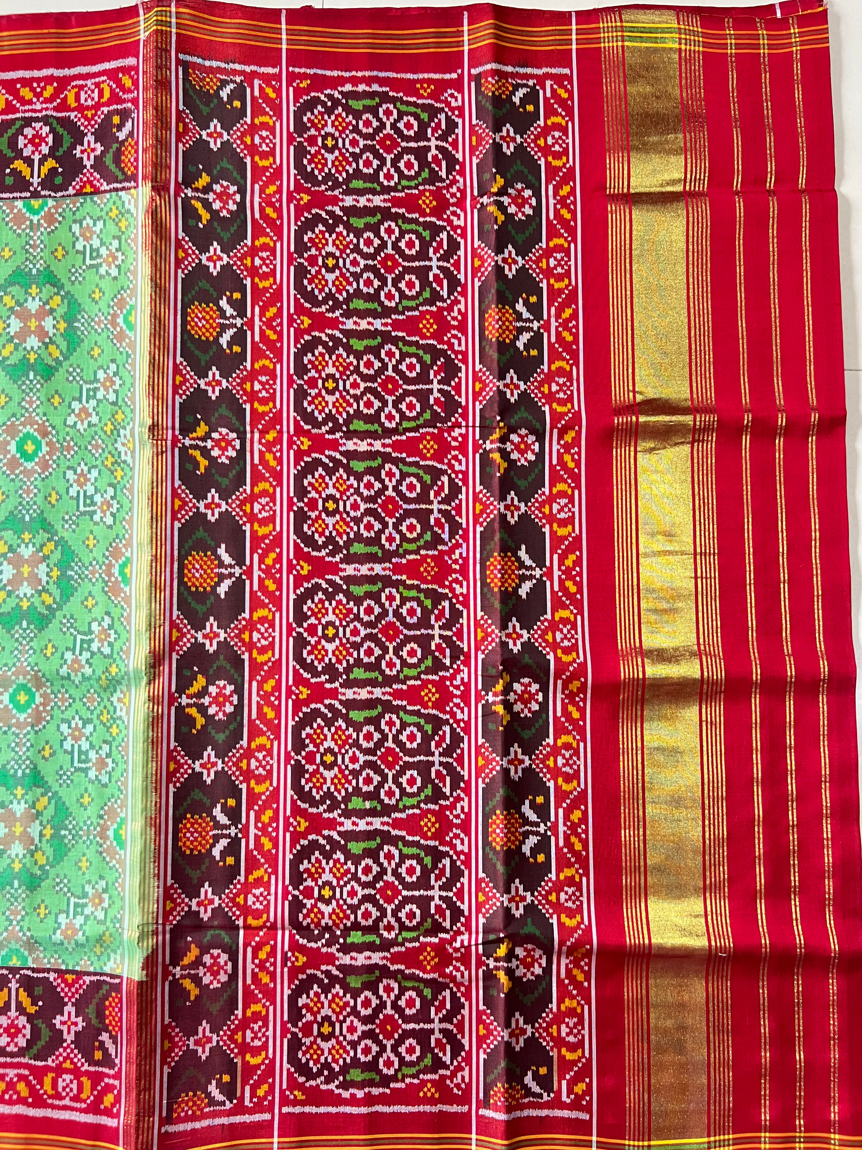 Handwoven Patola Silk Saree Navratna