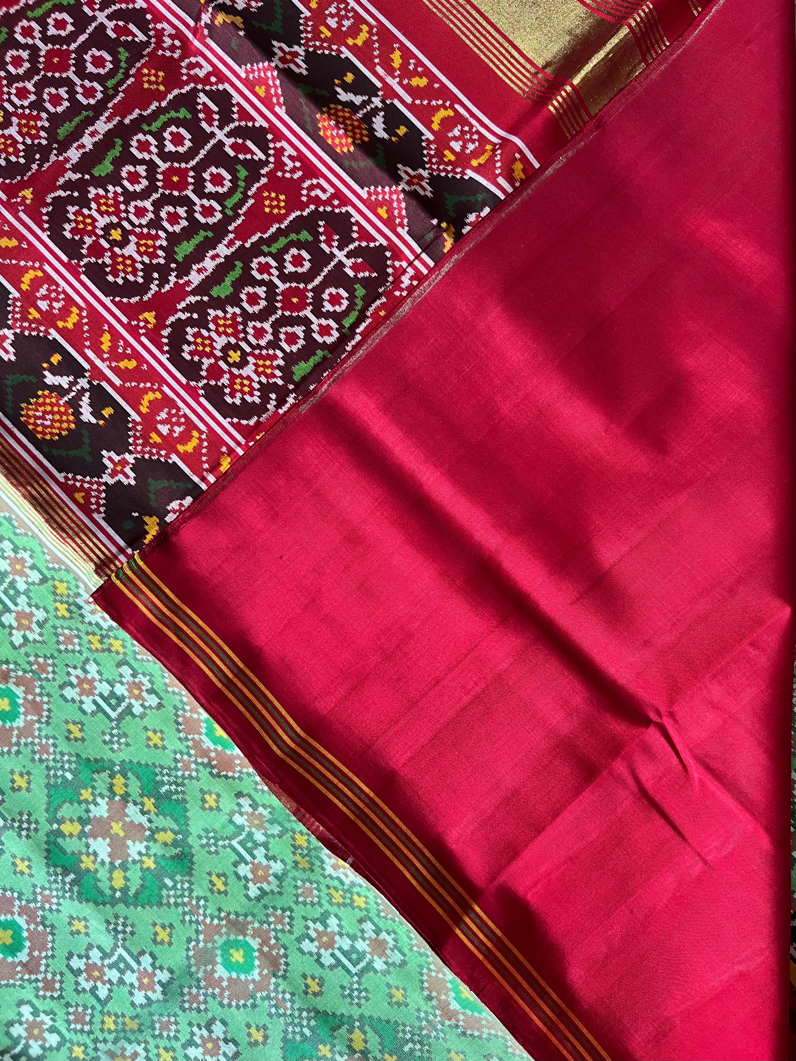 Handwoven Patola Silk Saree Navratna