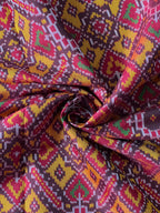 Handwoven Patola Silk Saree Yellow ManekChowk