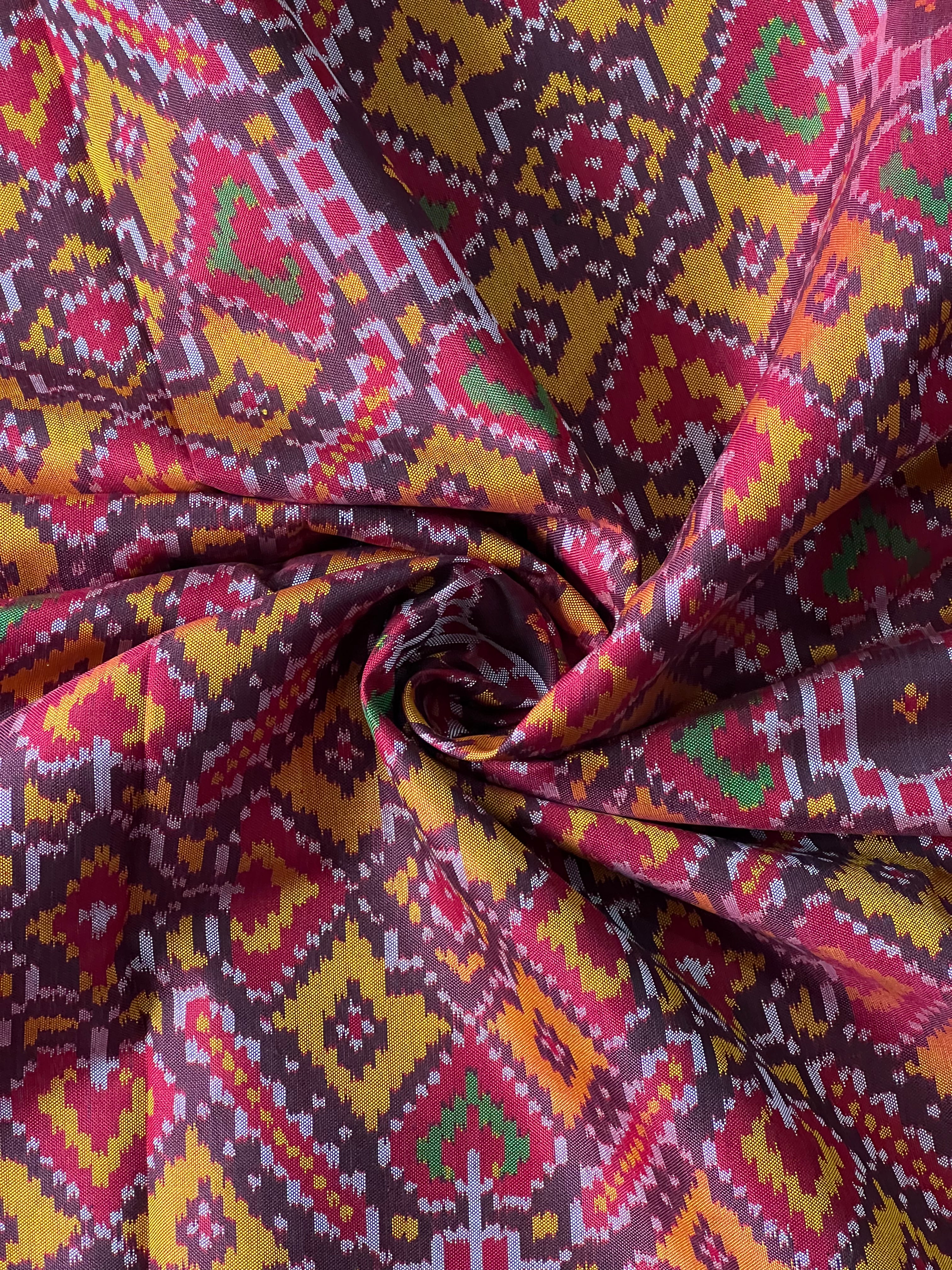 Handwoven Patola Silk Saree Yellow ManekChowk