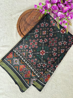 Handwoven Patola Silk Saree Navratna Black