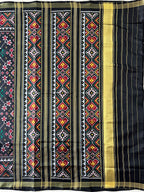 Handwoven Patola Silk Saree Navratna Black