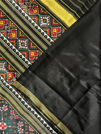 Handwoven Patola Silk Saree Navratna Black