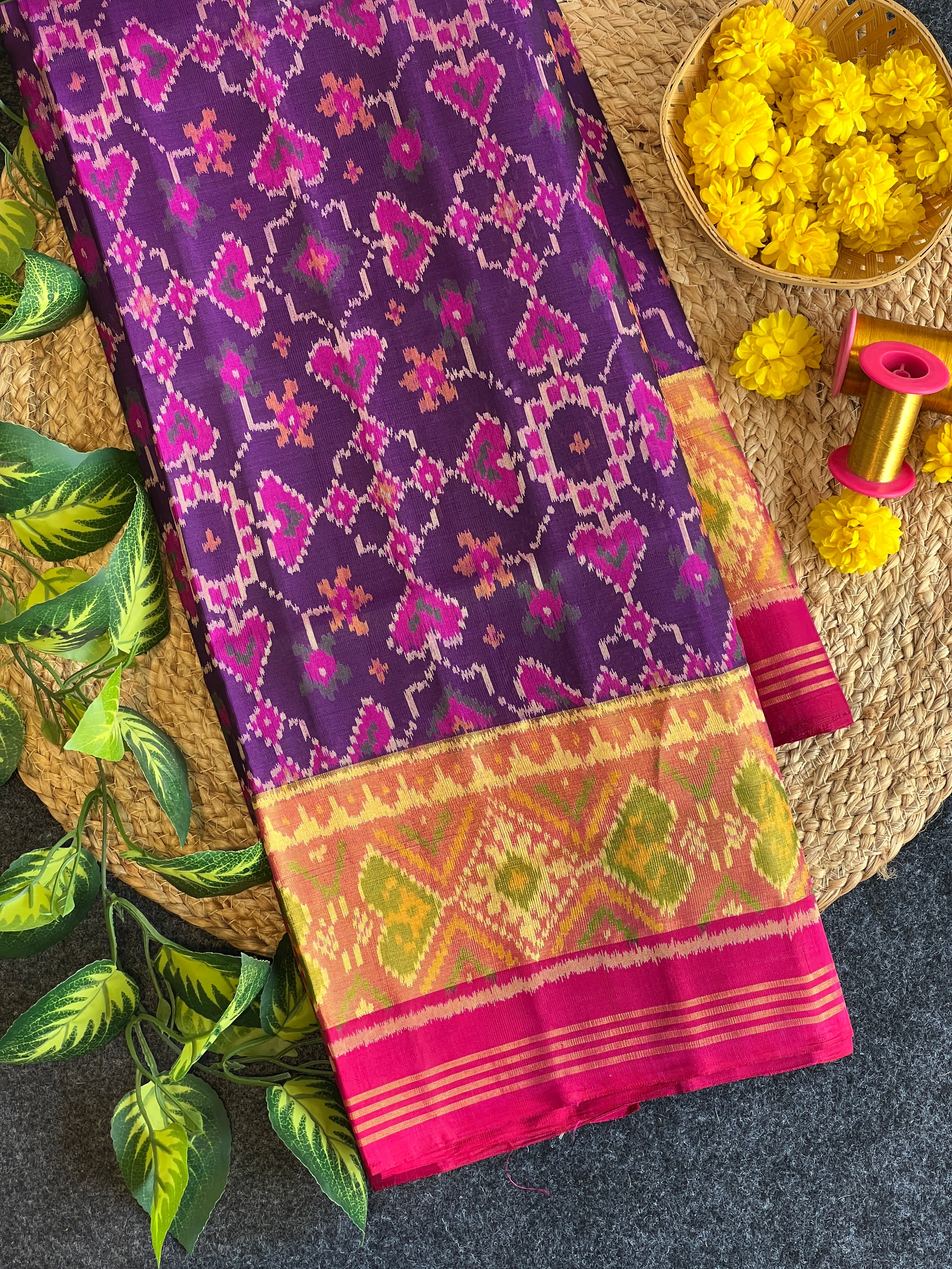 Navratna-Manekchowk Mix Design Patola Silk Saree