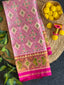 Baby Pink Pan-Chanda Bhat Design Patola Silk Saree