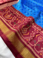Blue And Maroon Daliya Bhat Design Patola Silk Saree