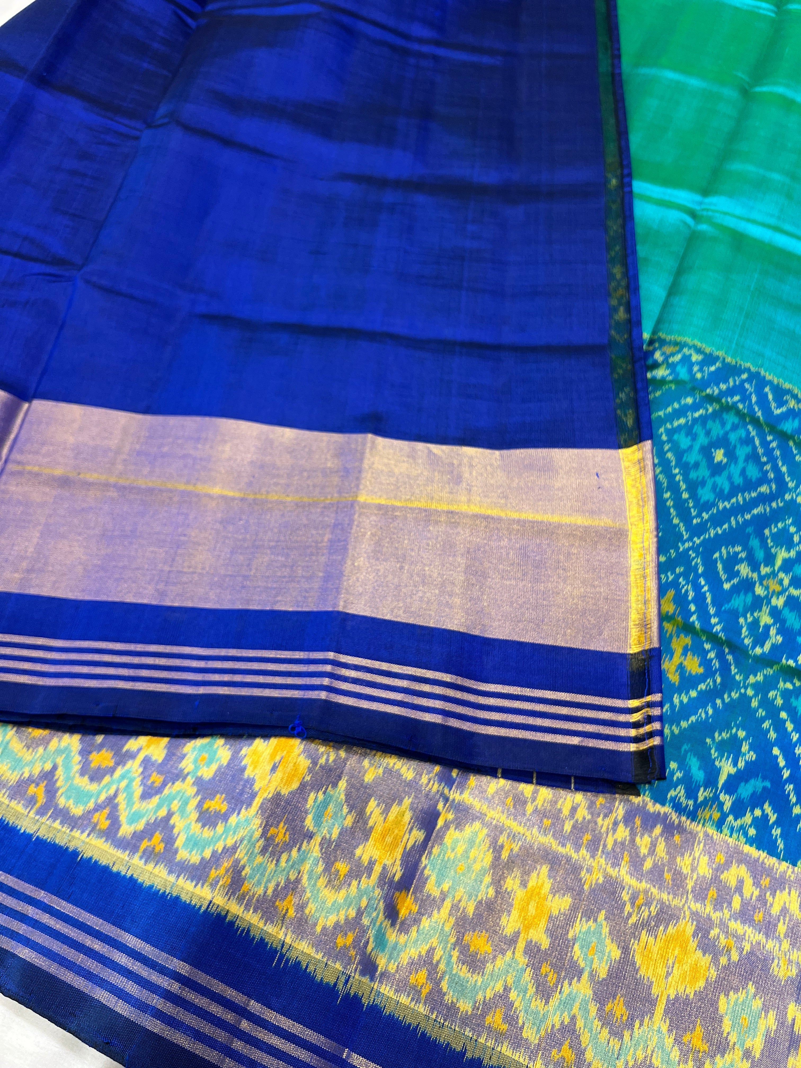 Skirt Border With Pan-Chanda Patola Silk Saree