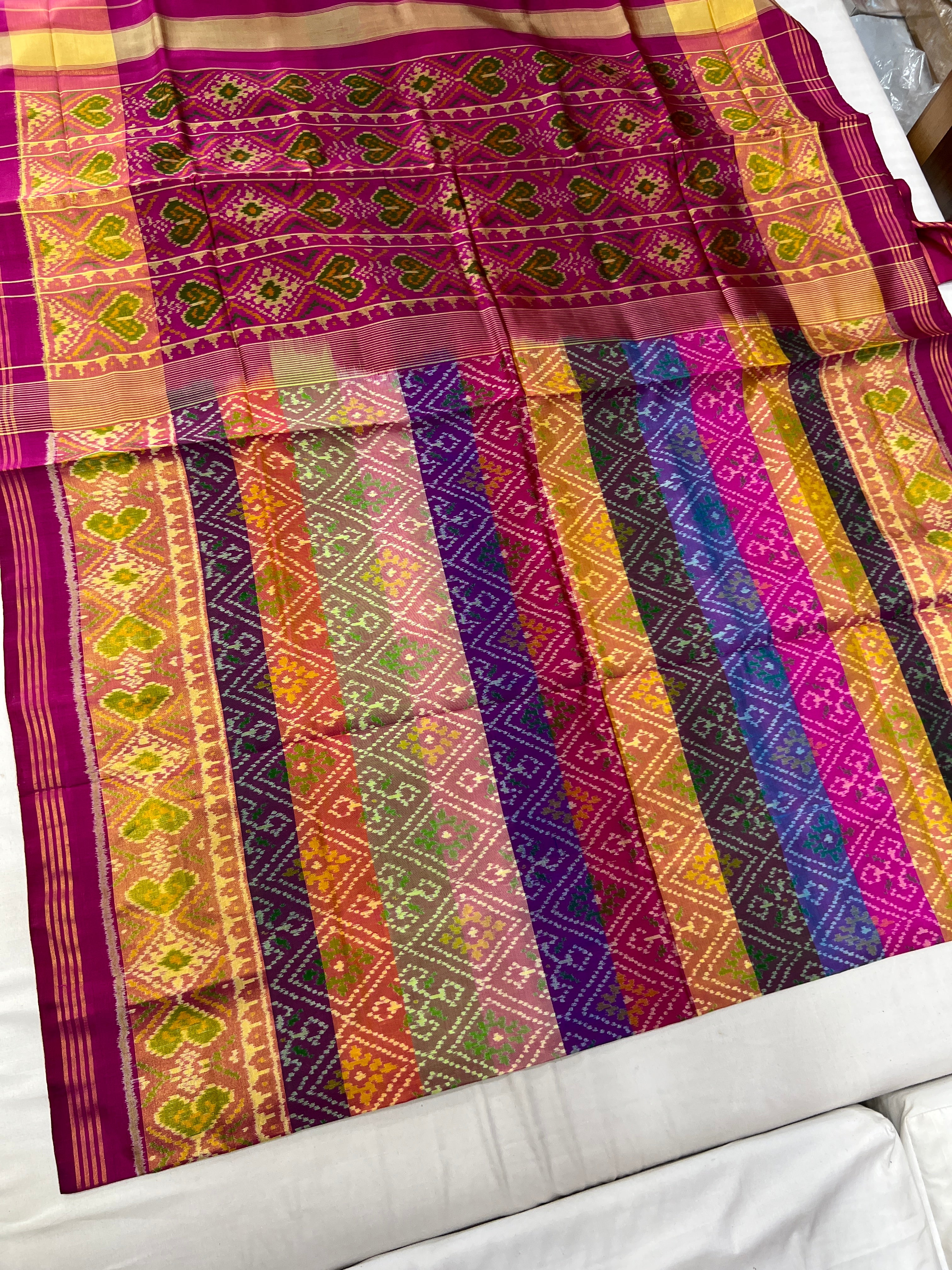 Multicolor Traditional Design Handwoven Patola Silk Saree Secondary image