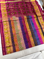 Multicolor Traditional Design Handwoven Patola Silk Saree