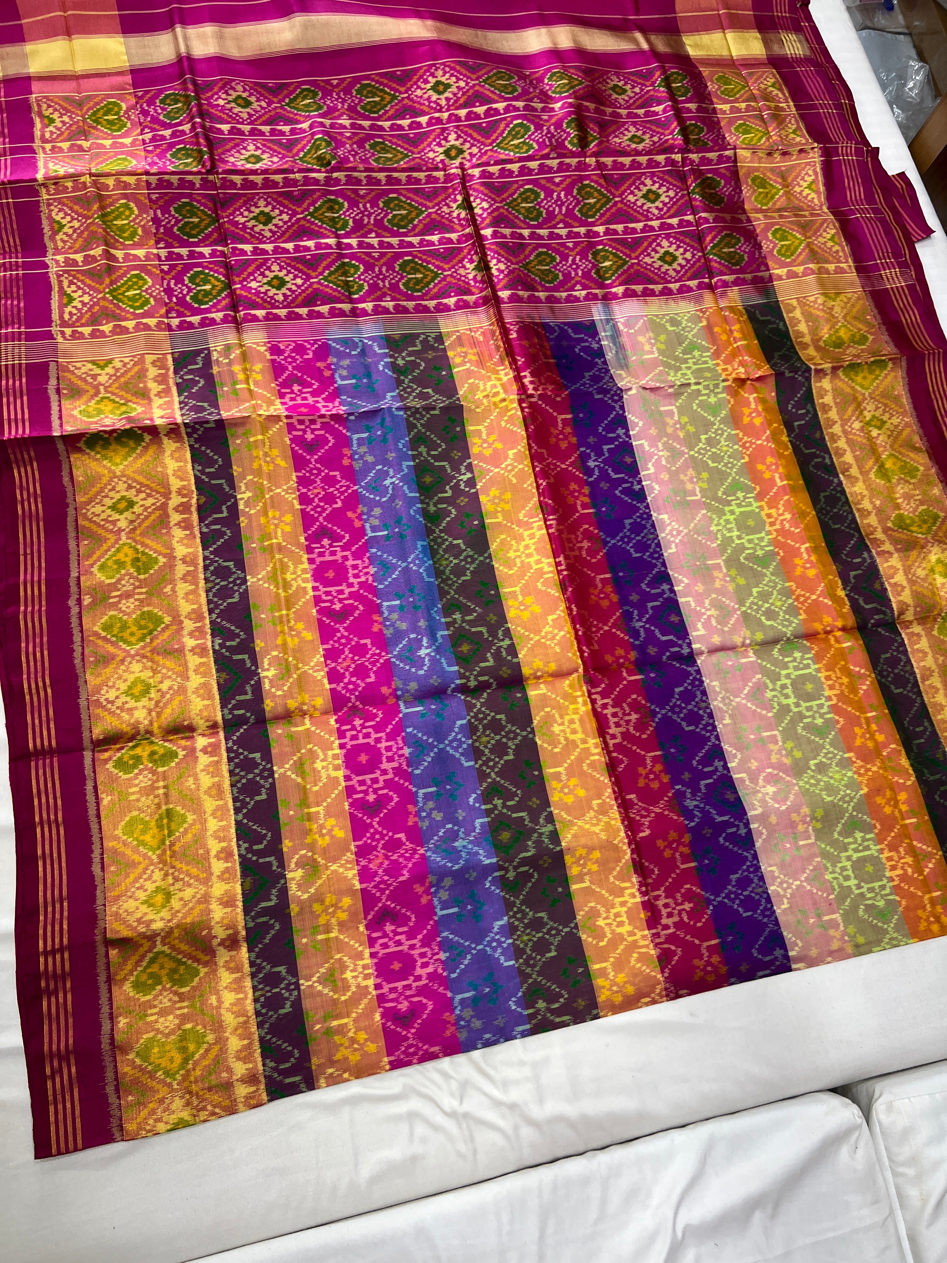 Multicolor Handwoven Patola Silk Saree Secondary image