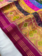 Multicolor Handwoven Patola Silk Saree