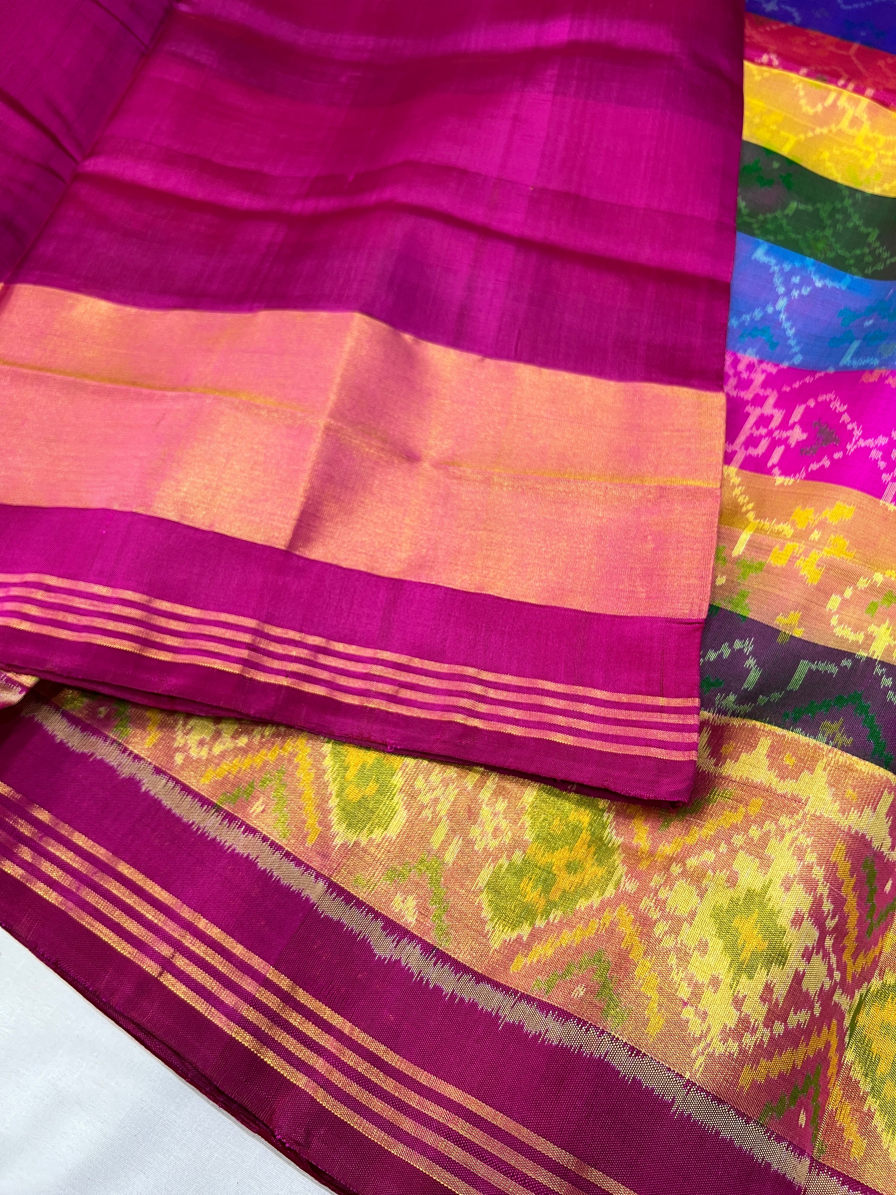 Multicolor Handwoven Patola Silk Saree