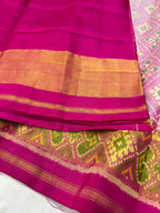 Baby Pink Pan-Chanda Bhat Design Patola Silk Saree
