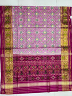 Baby pink navratna Handwoven Patola Silk Saree