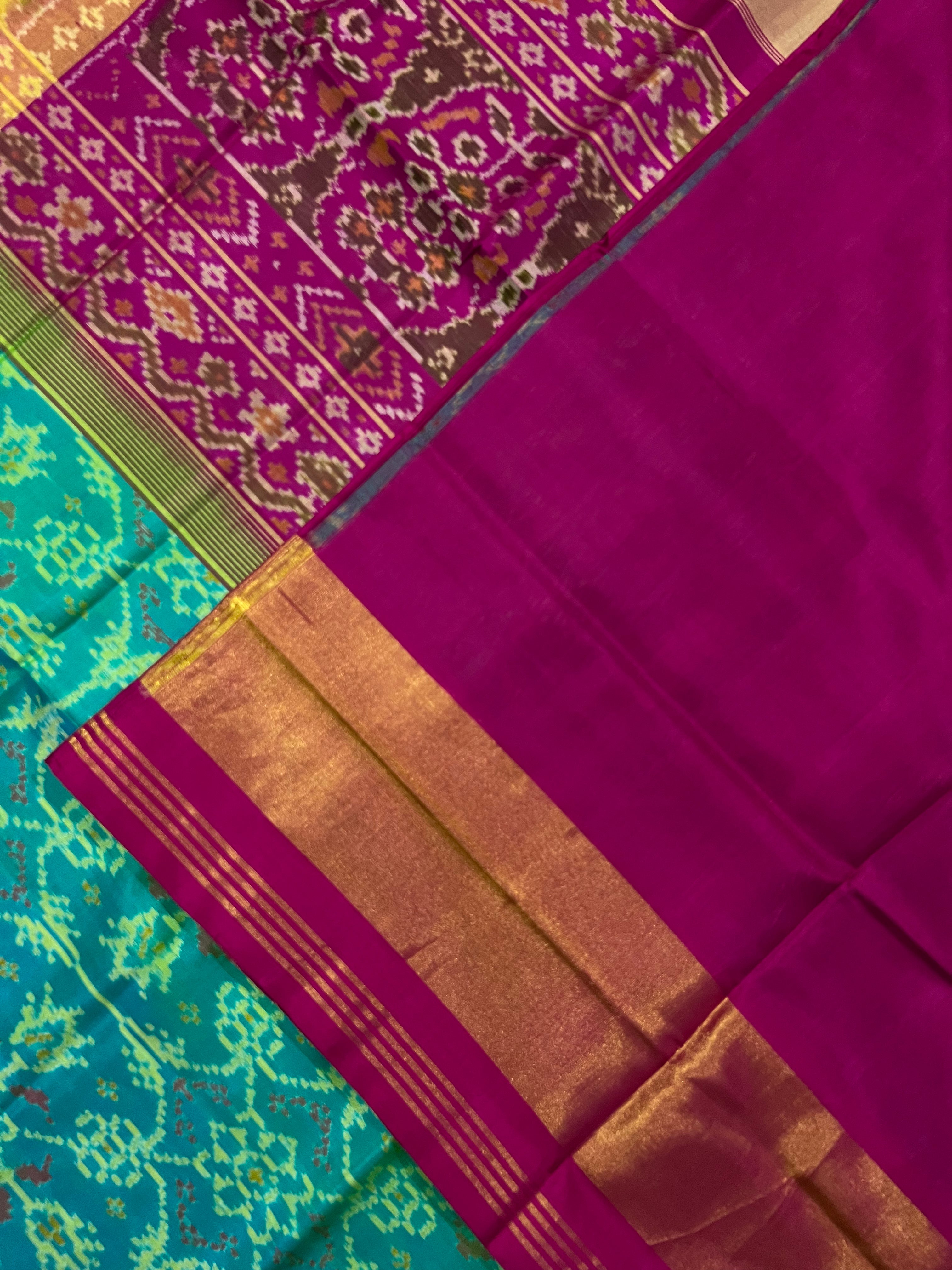Handwoven Patola Silk Saree Chabadi Design