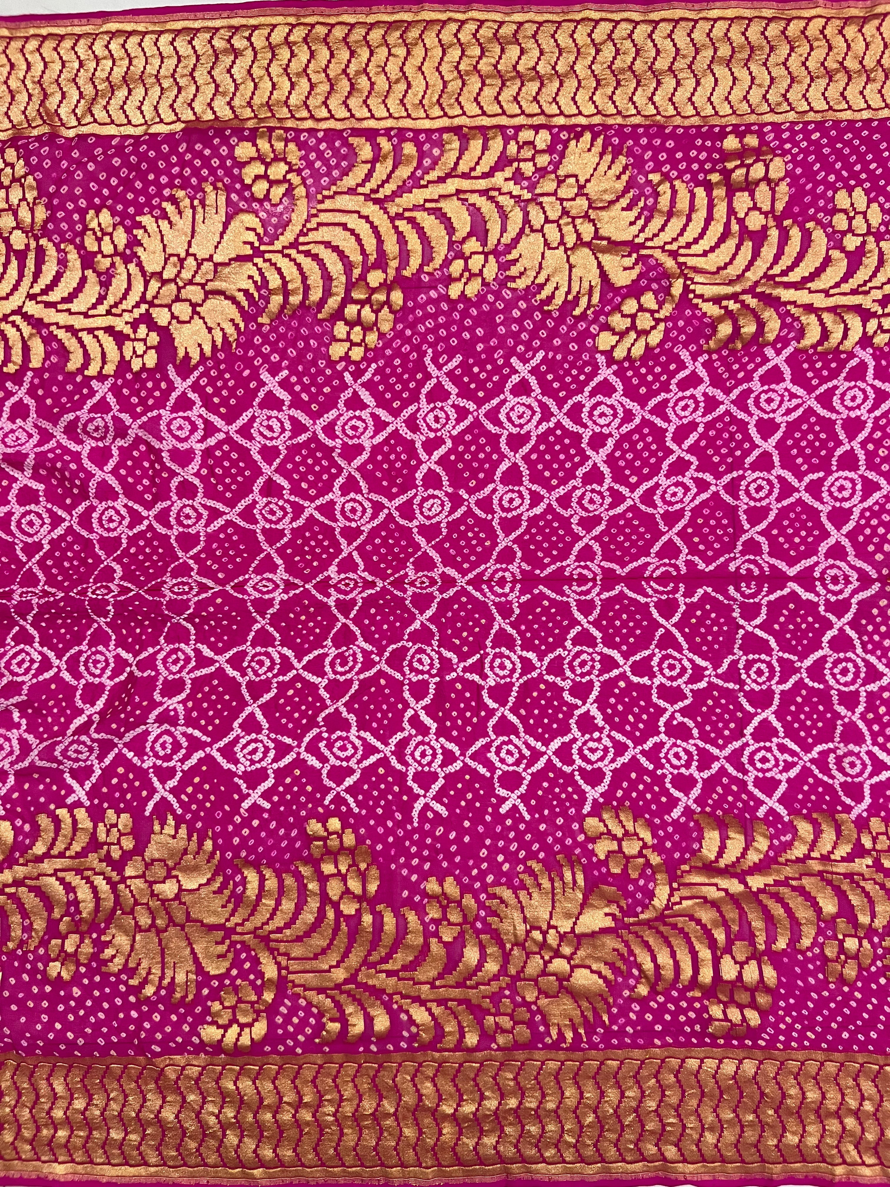 Georgette Handloom Bandhej Saree