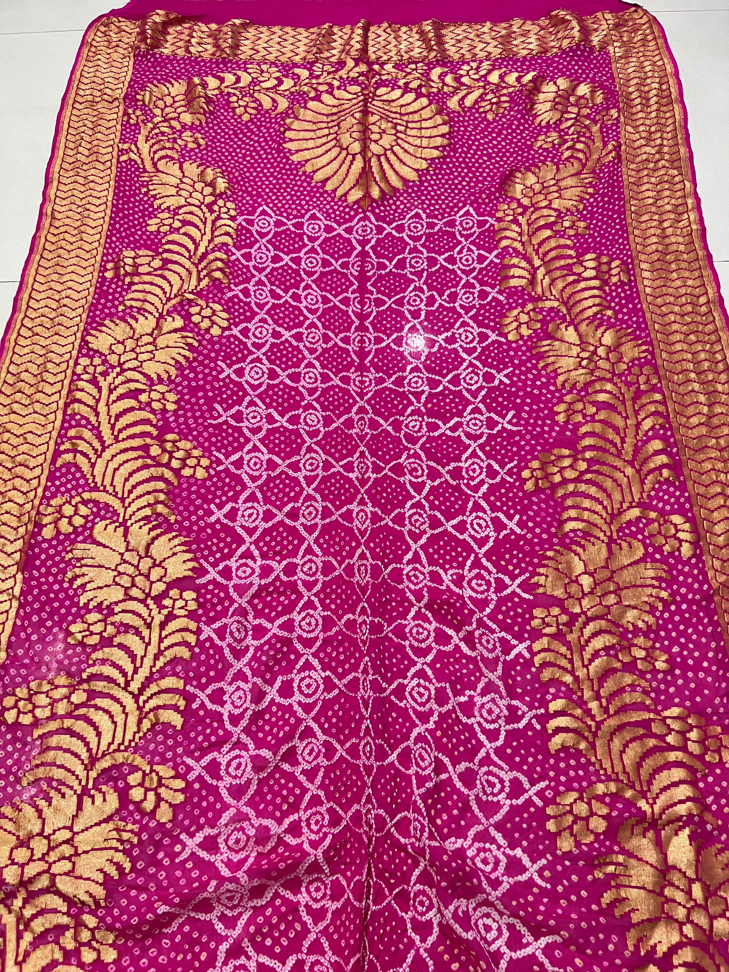 Georgette Handloom Bandhej Saree