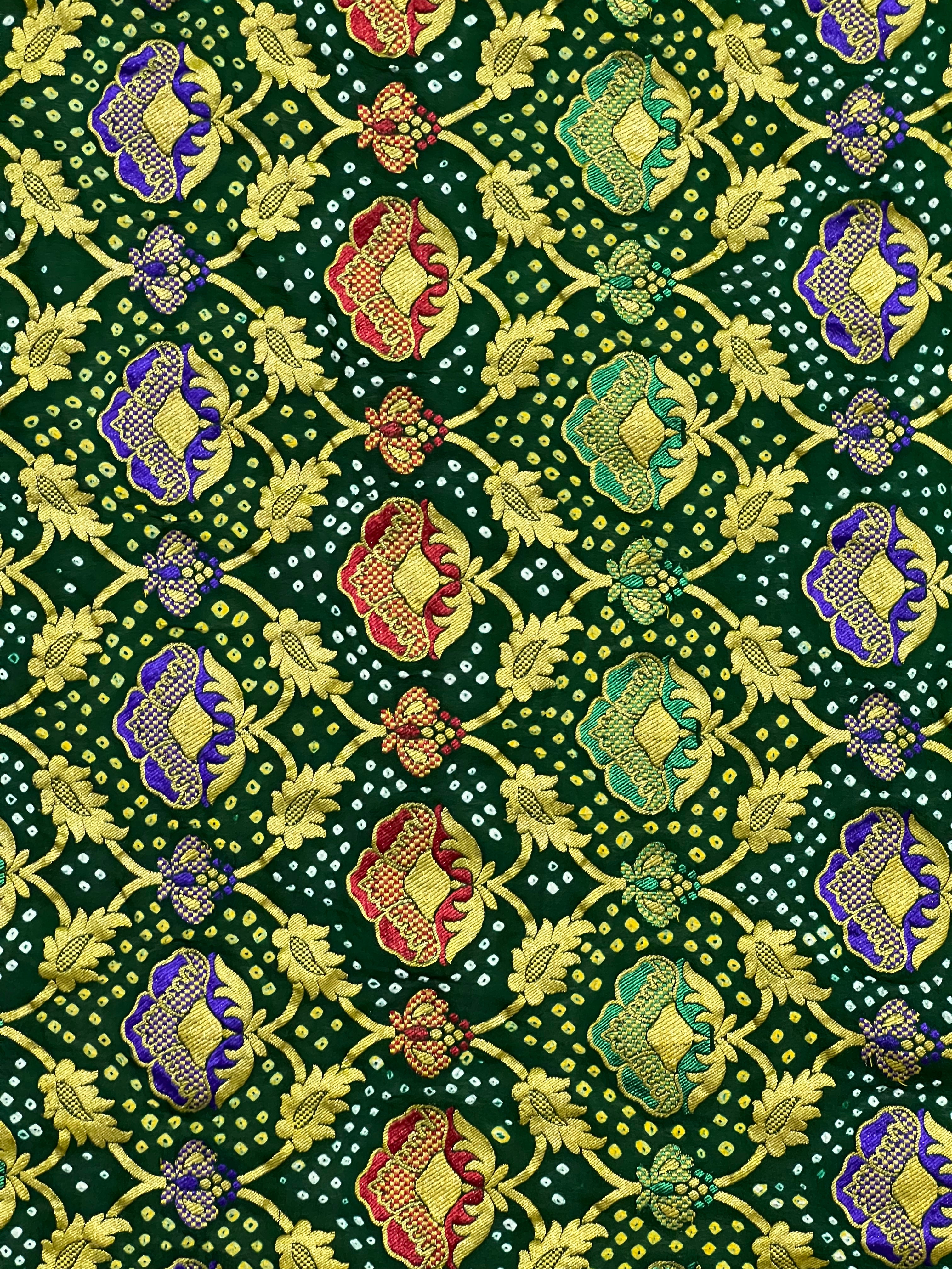 Georgette Minakari Handloom Bandhej Saree