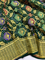 Georgette Minakari Handloom Bandhej Saree