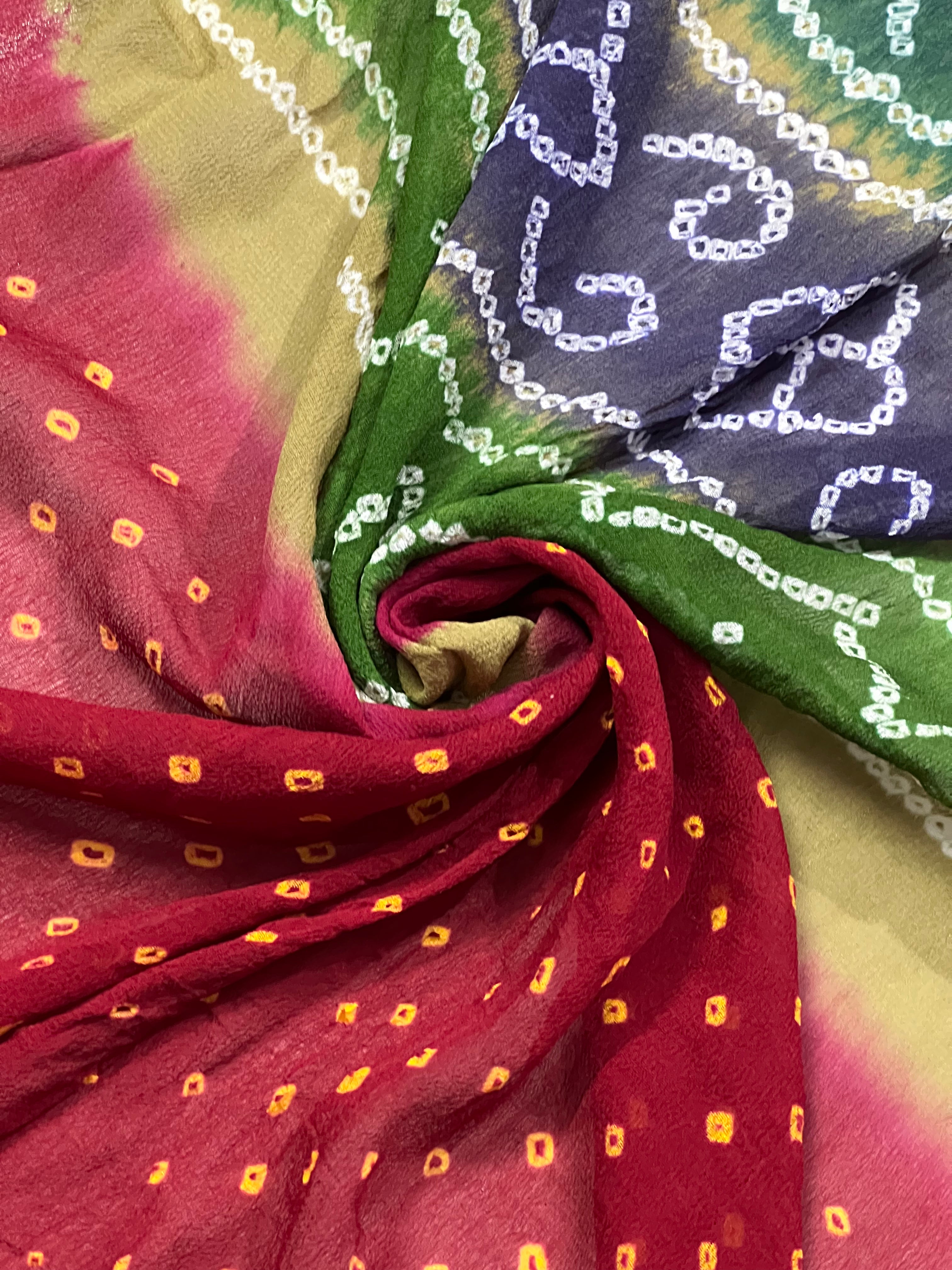 Georgette Handloom Bandhej Saree