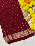 Georgette Handloom Bandhej Saree