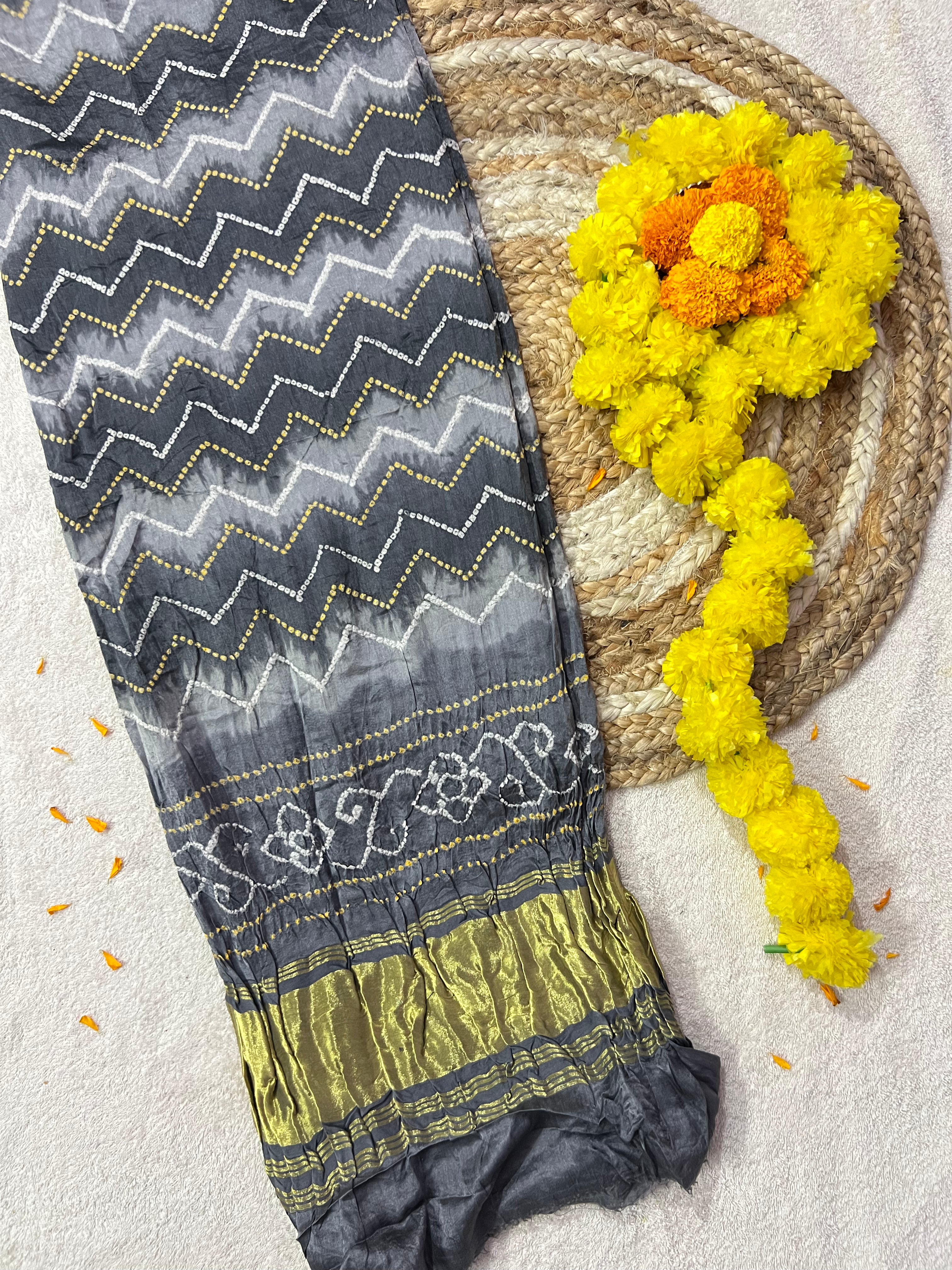 Gaji Silk Bandhej Dupatta