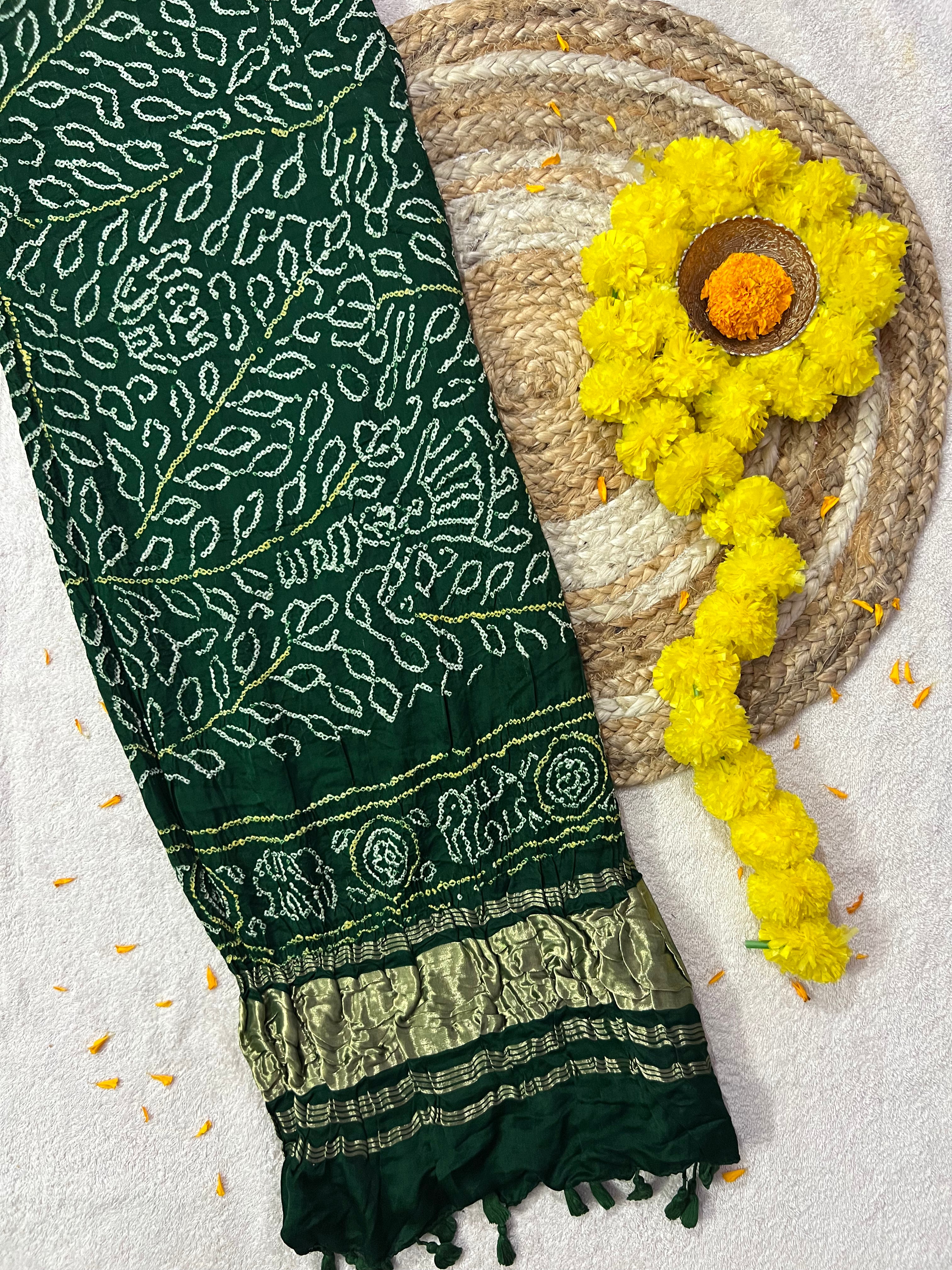 Gaji Silk Bandhej Dupatta