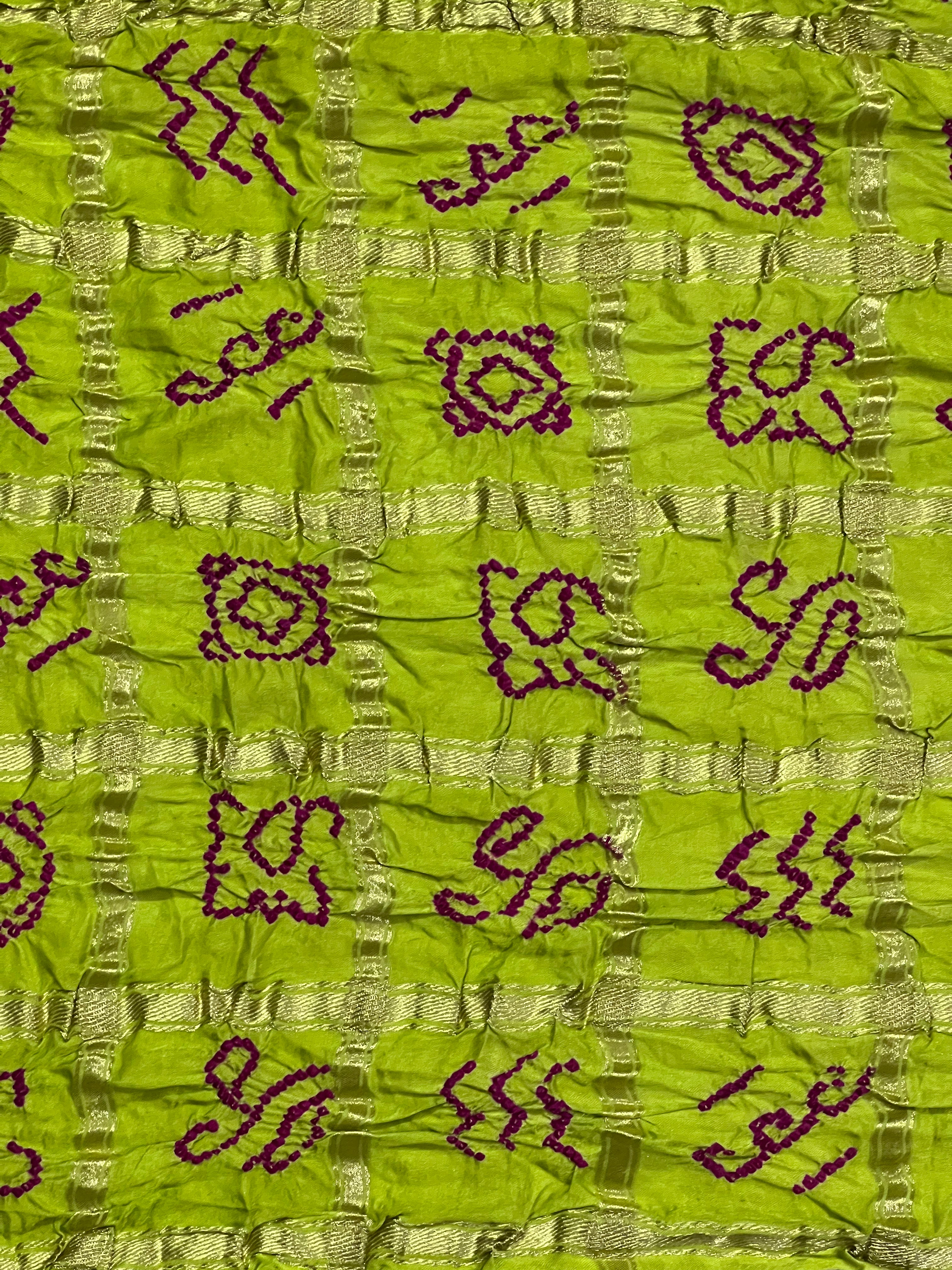 Gaji Silk Checks Bandhej Dupatta