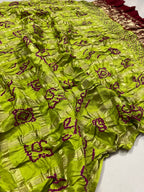 Gaji Silk Checks Bandhej Dupatta