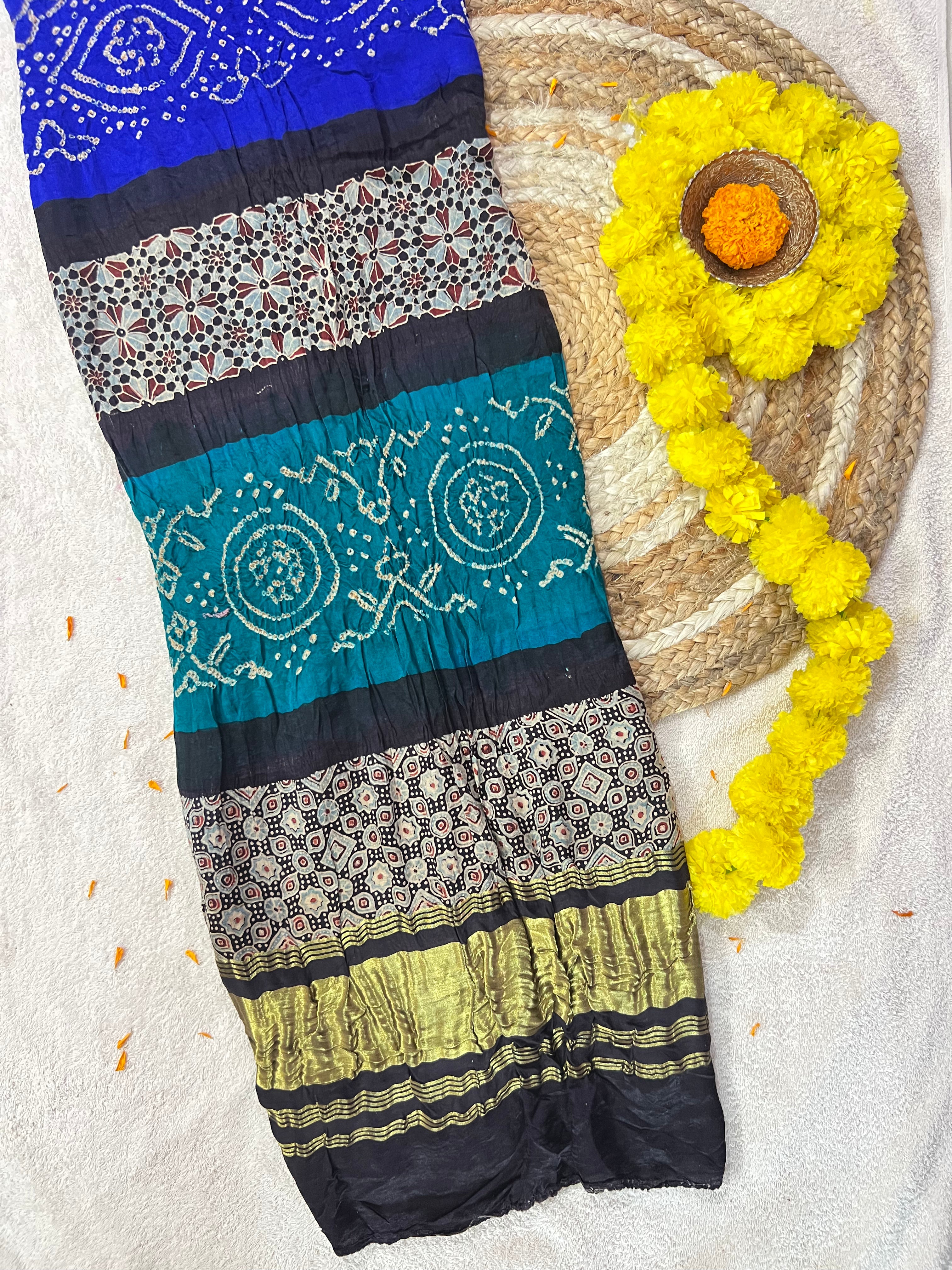 Gaji Silk Bandhej Dupatta