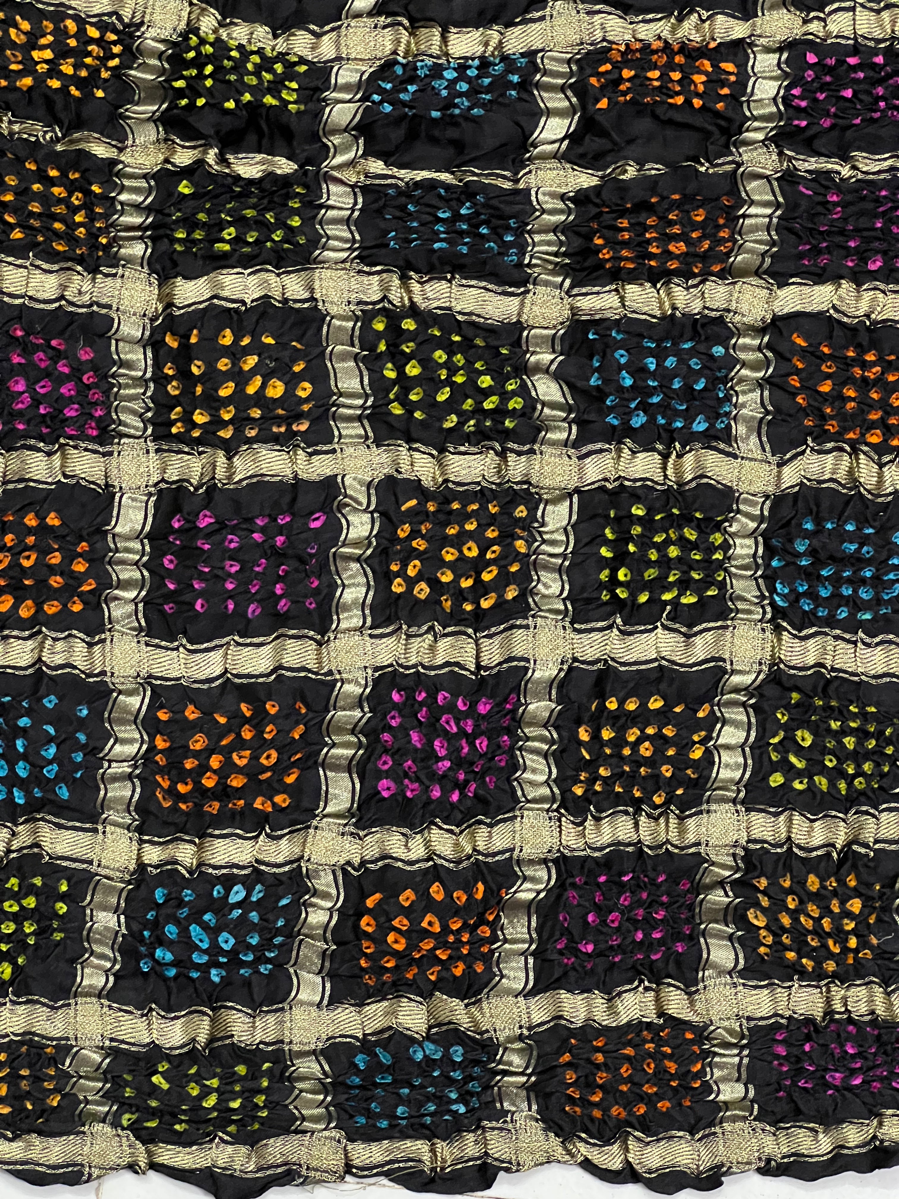 Gaji Silk Checks Bandhej Dupatta