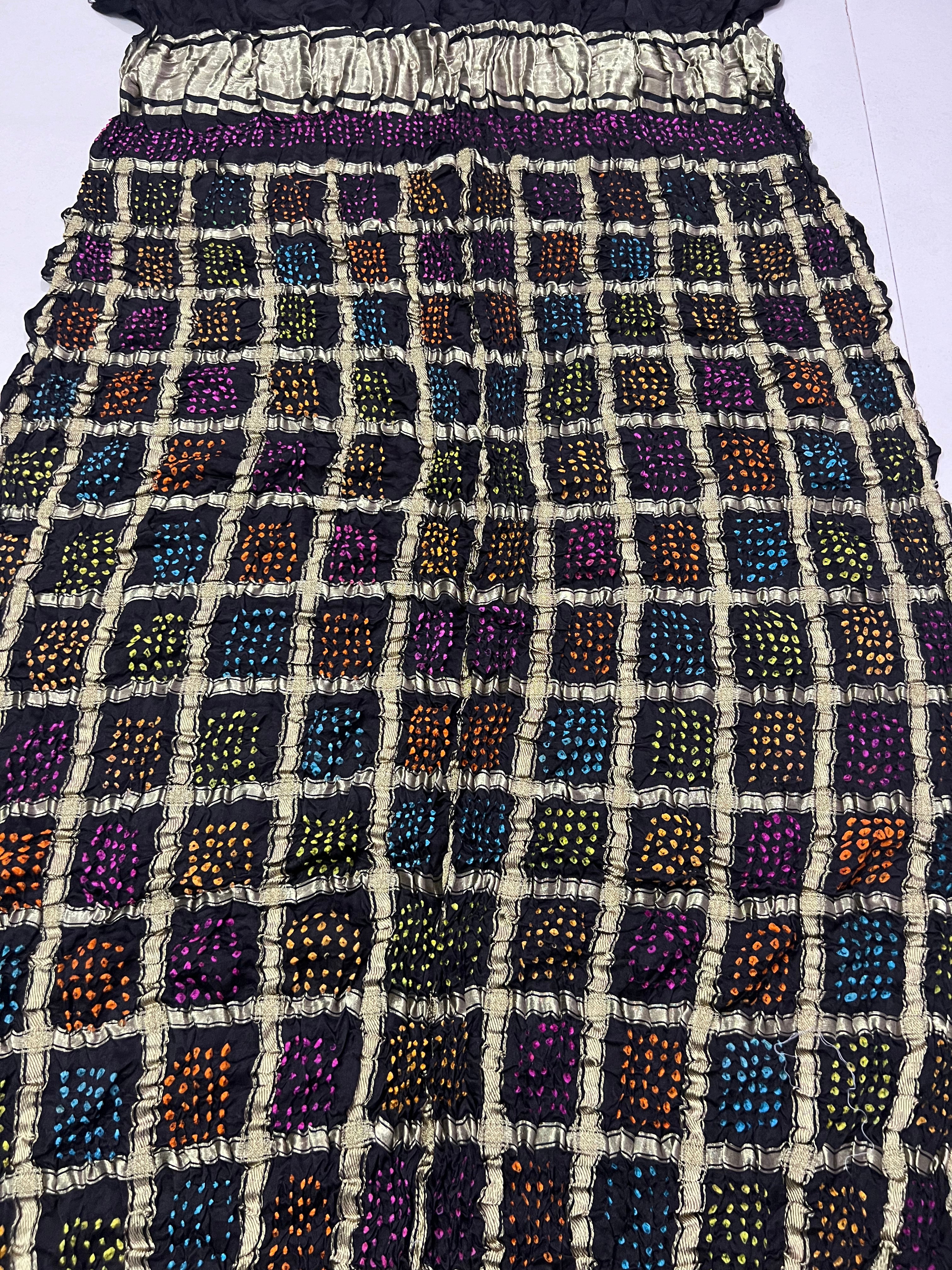 Gaji Silk Checks Bandhej Dupatta