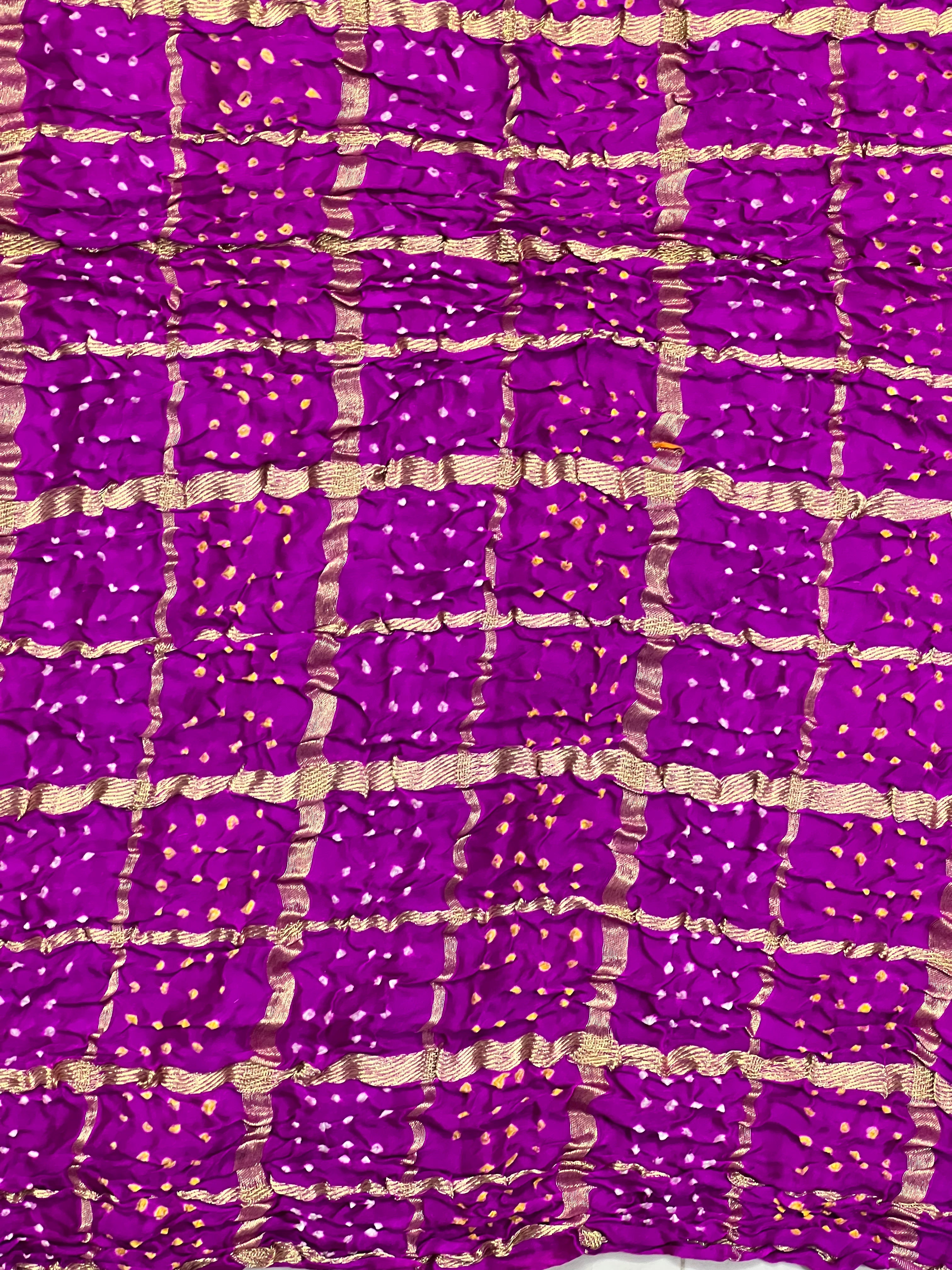 Gaji Silk Checks Bandhej Dupatta