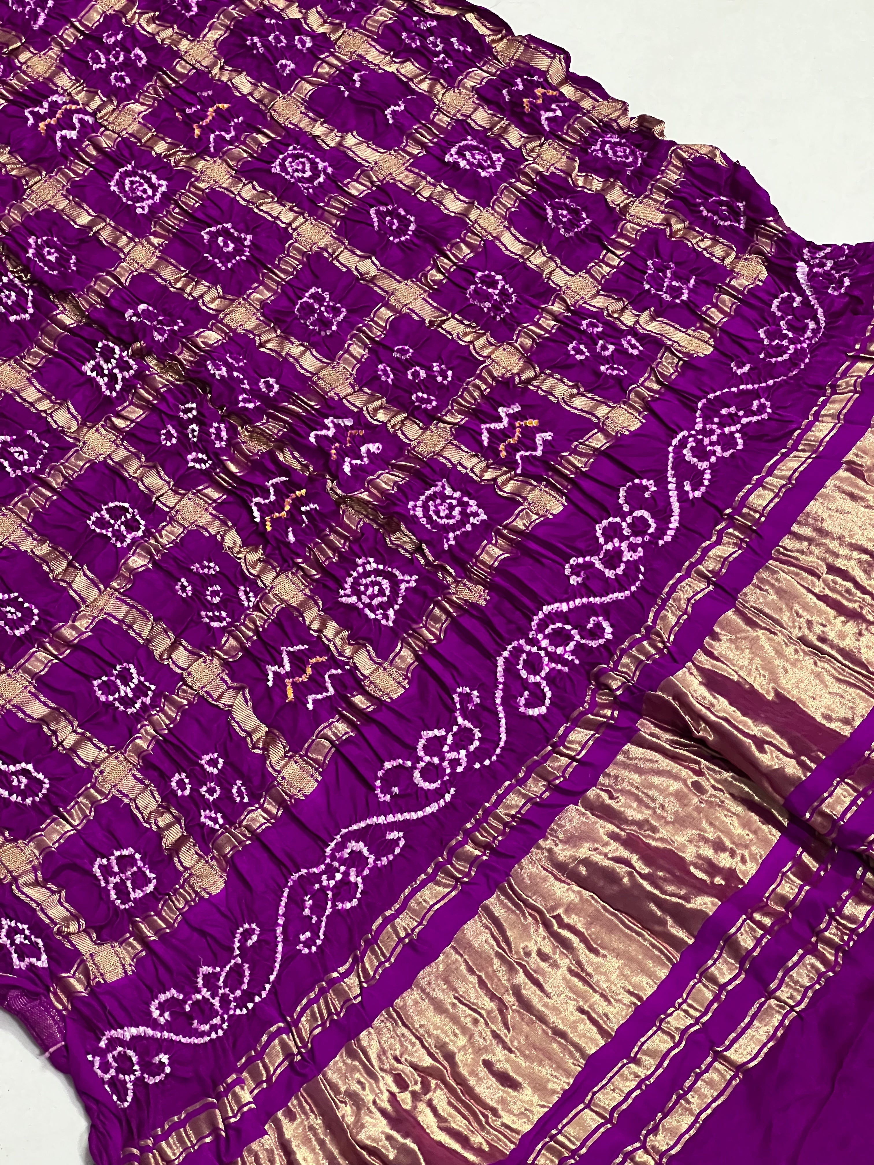 Gaji Silk Checks Bandhej Dupatta