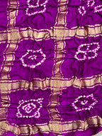 Gaji Silk Checks Bandhej Dupatta