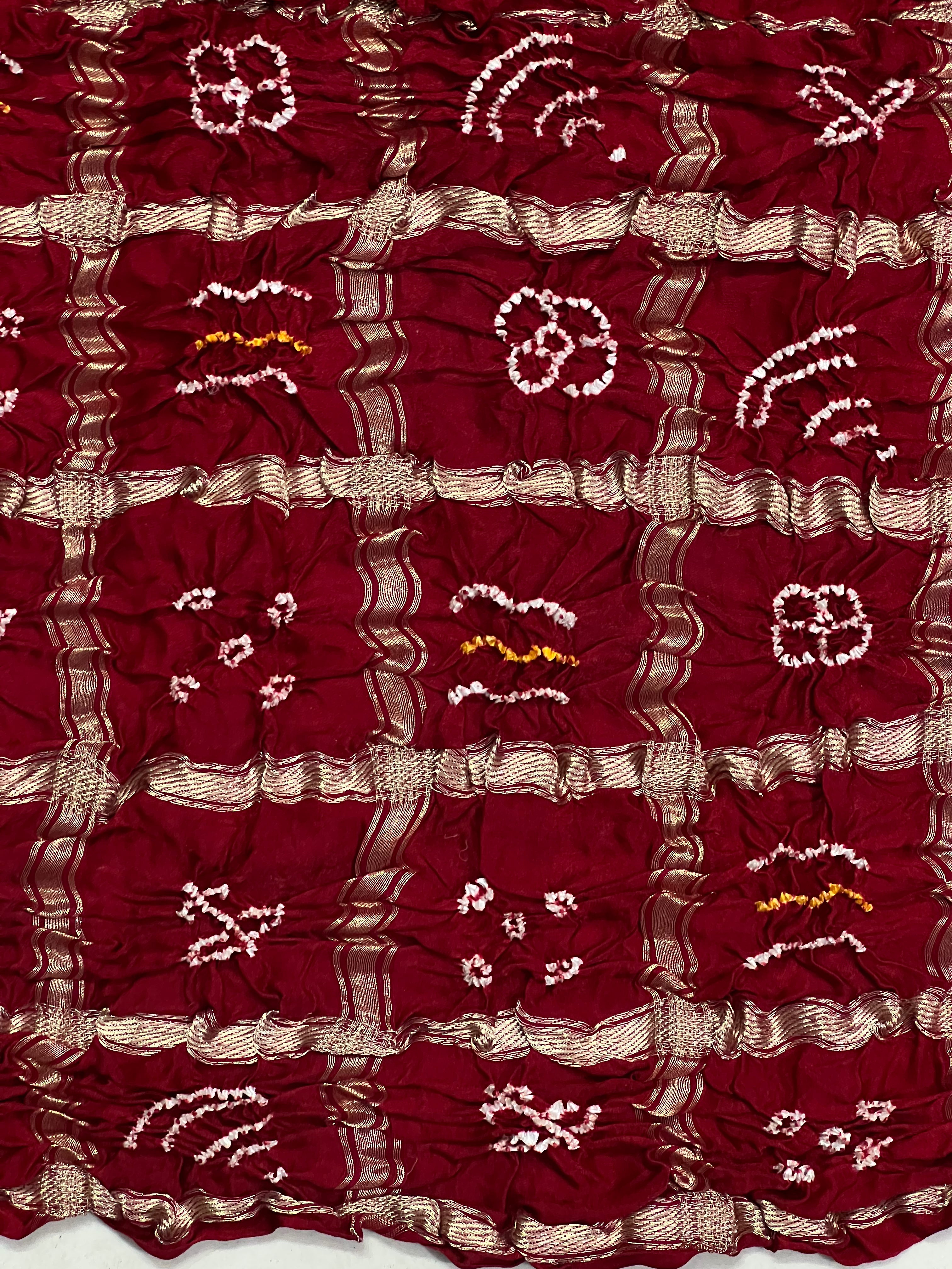 Gaji Silk Checks Bandhej Dupatta