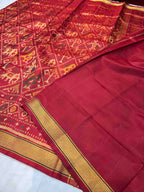 Handwoven Patola Silk Saree Red Narikunjan