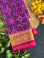 Handwoven Patola Silk Saree Magenta Navratna
