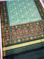 Handwoven Patola Silk Saree Narikunjan Light Green