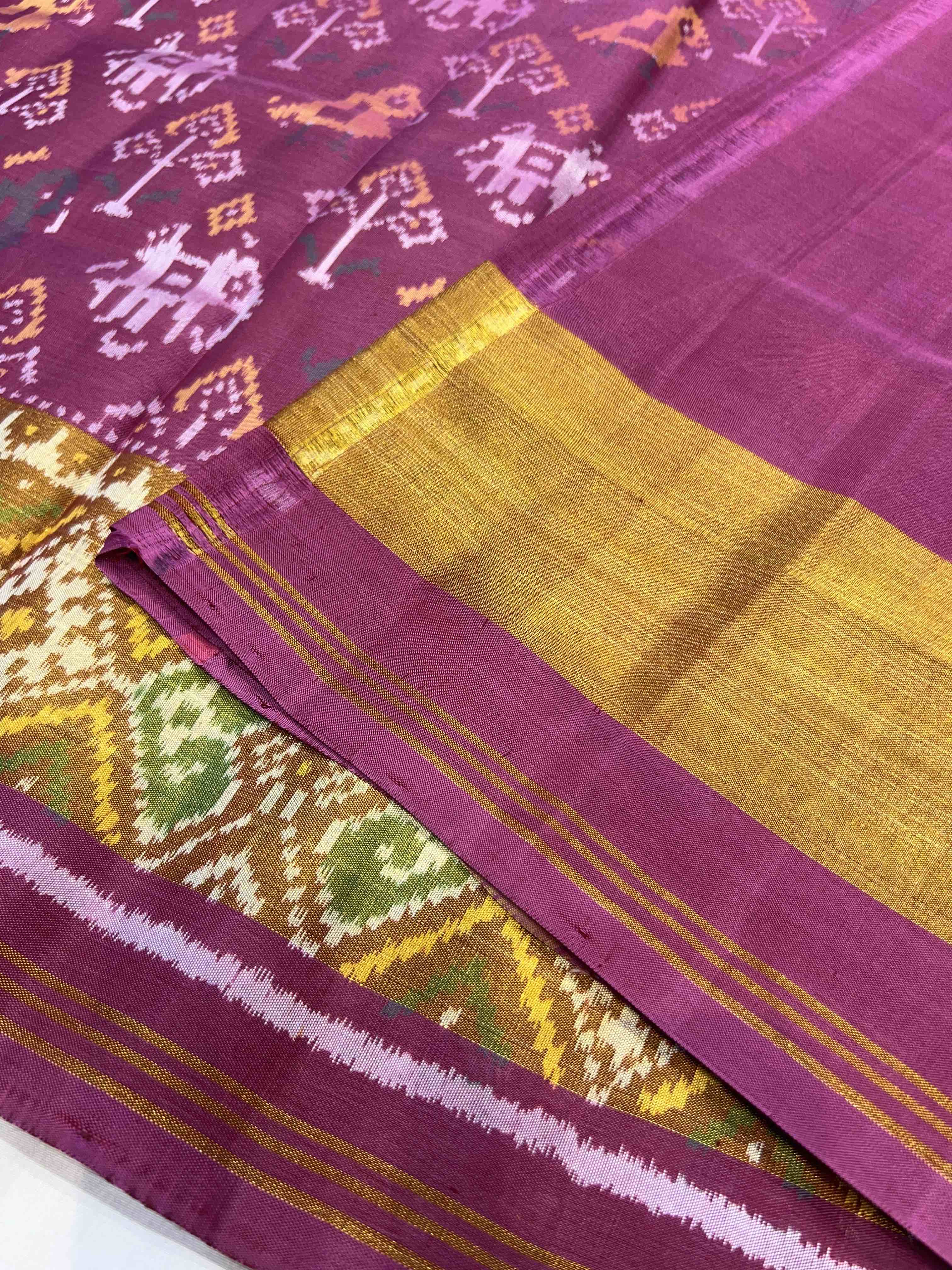 Handwoven Patola Silk Saree Narikunj Figure