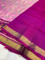 Handwoven Patola Silk Saree Baby Pink Fancy Design