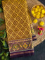 Mustard and Purple Tradition Design Handwoven Patola Silk Saree