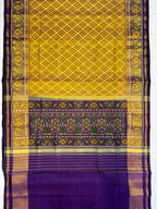Mustard and Purple Tradition Design Handwoven Patola Silk Saree