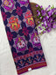 Handwoven Patola Silk Saree Twill Weaving  Star Motif
