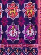 Handwoven Patola Silk Saree Twill Weaving  Star Motif